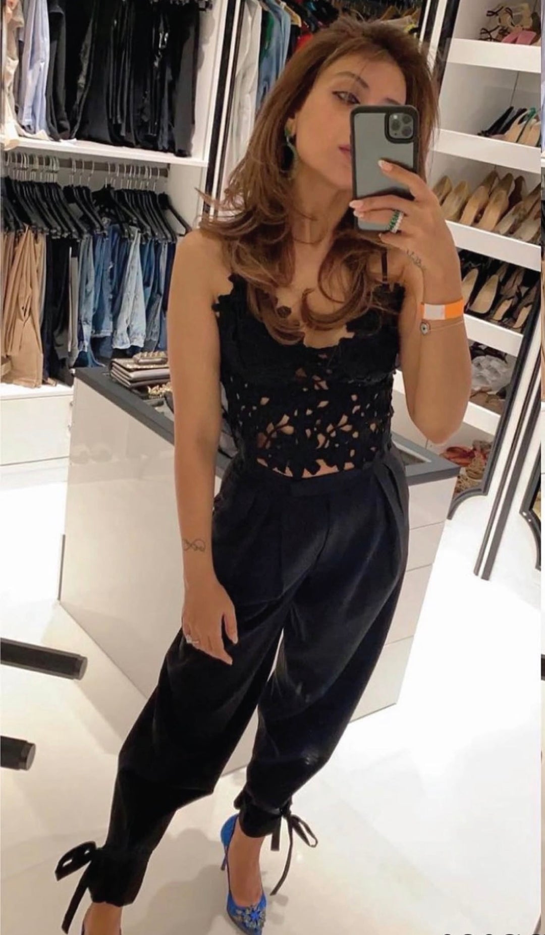 Black Tie up Trousers