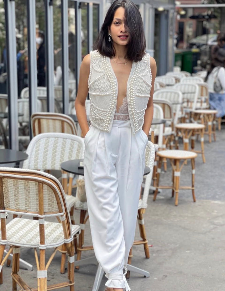 Signature White Pearl Waistcoat