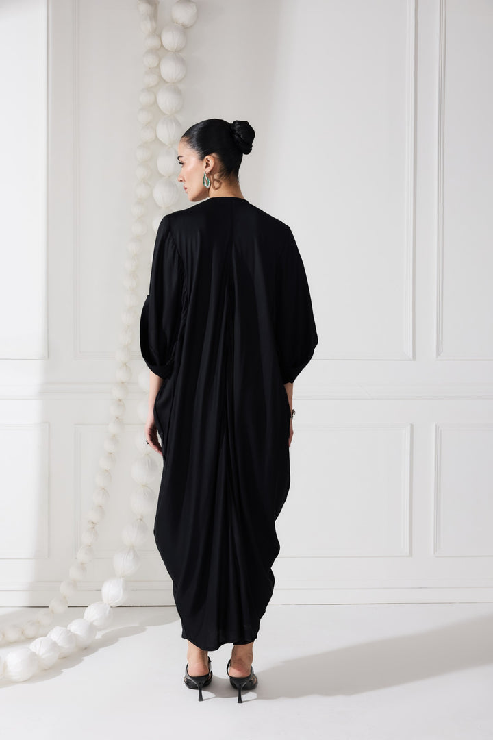 ANGOA KAFTAN DRESS - BLACK