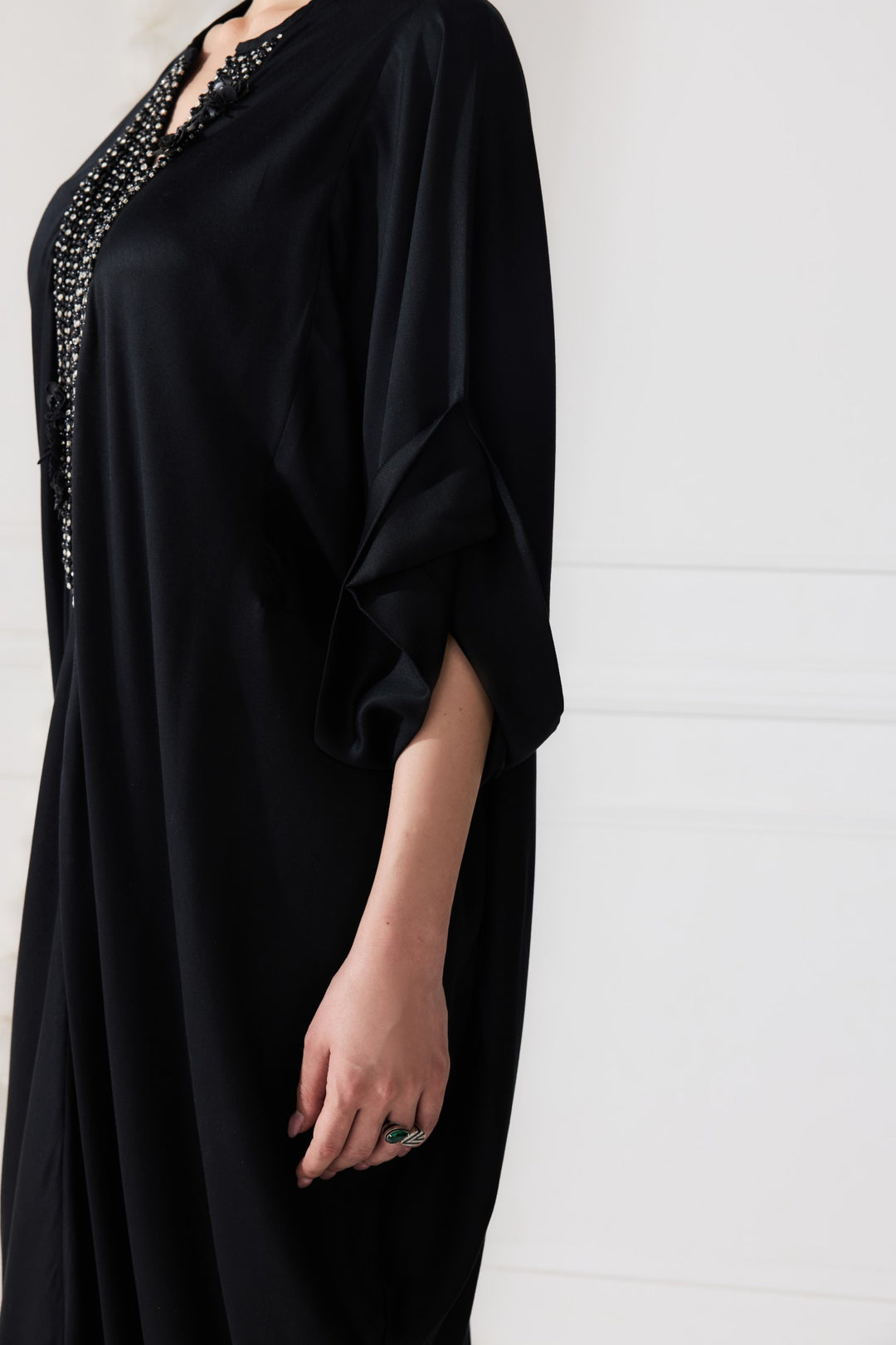 ANGOA KAFTAN DRESS - BLACK