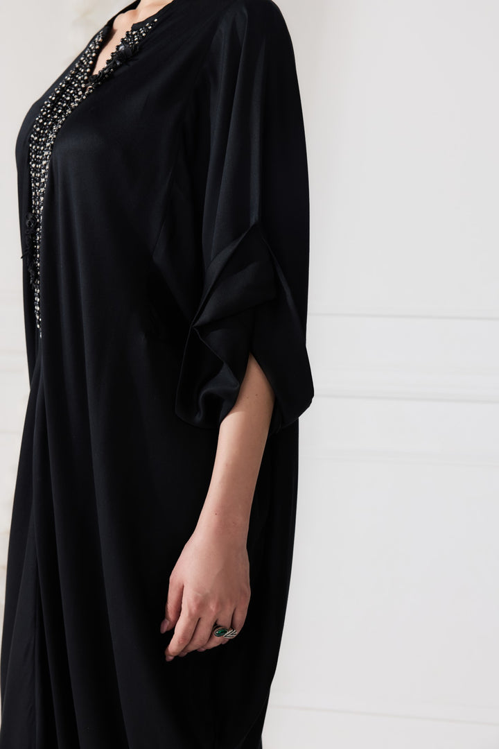 ANGOA KAFTAN DRESS - BLACK