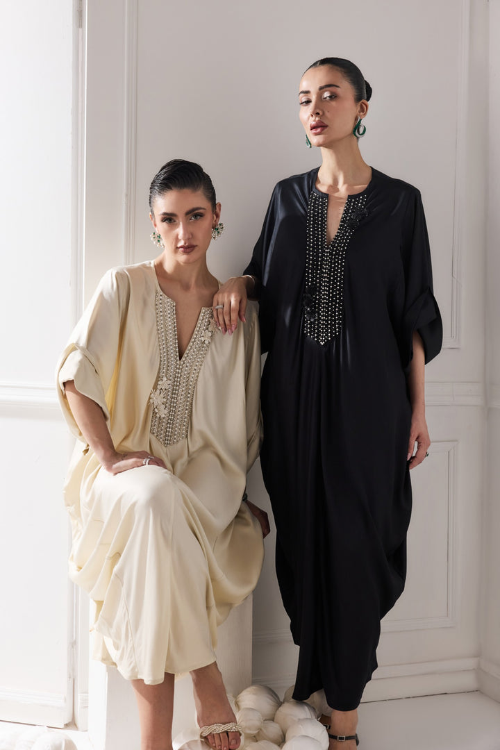 ANGOA KAFTAN DRESS - BLACK