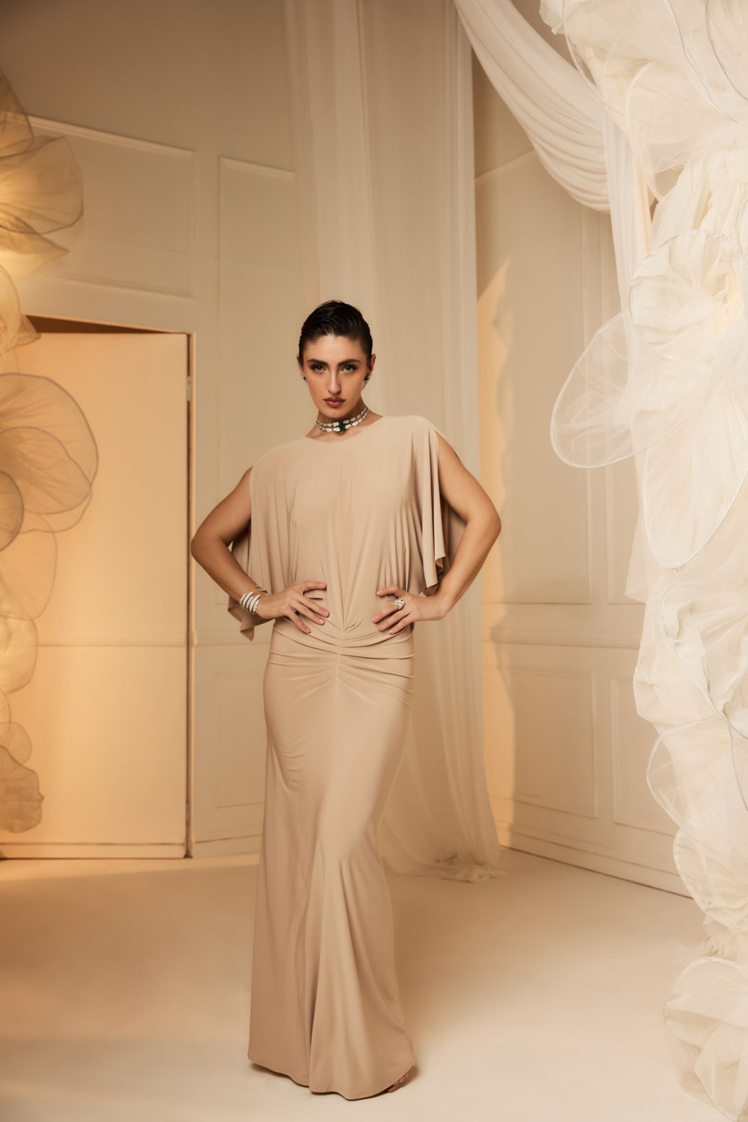 CELESTE DRESS - BEIGE