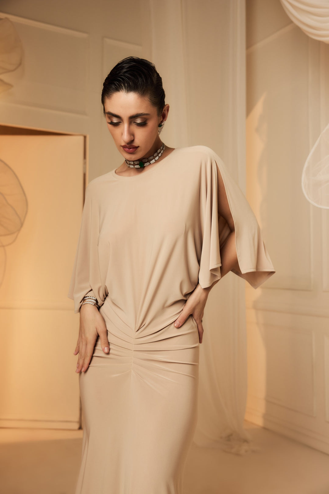 CELESTE DRESS - BEIGE